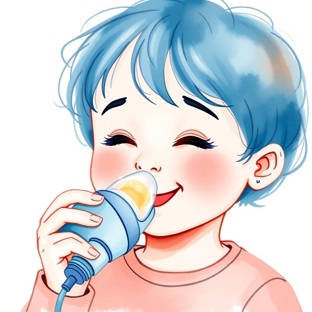 Child using a nebulizer for asthma care