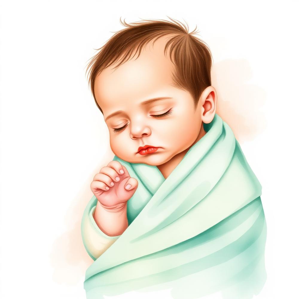 Peaceful swaddled newborn